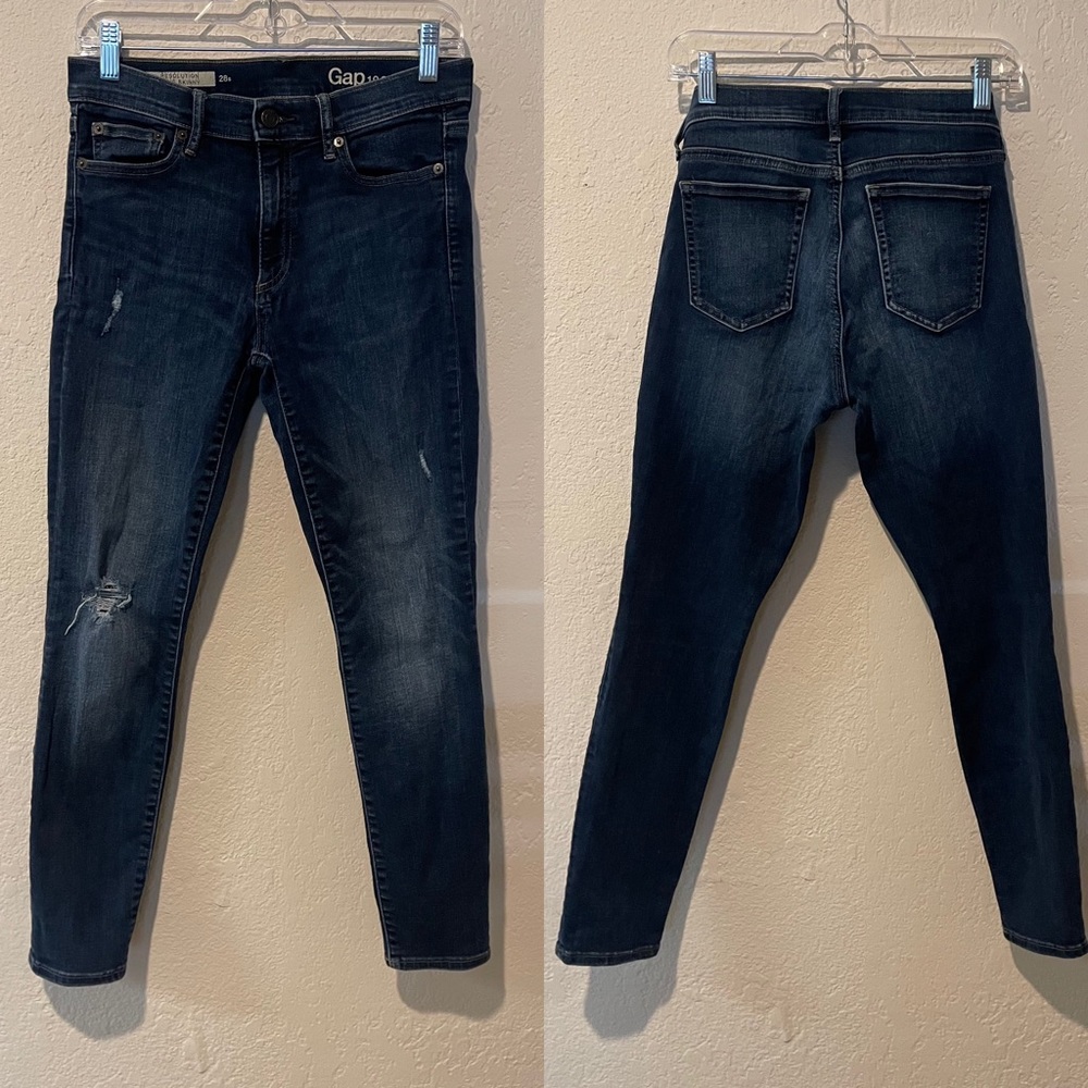 GAP 1969 Resolution True Skinny Jeans Women’s Size 28 Short Dark Blue Mid Rise